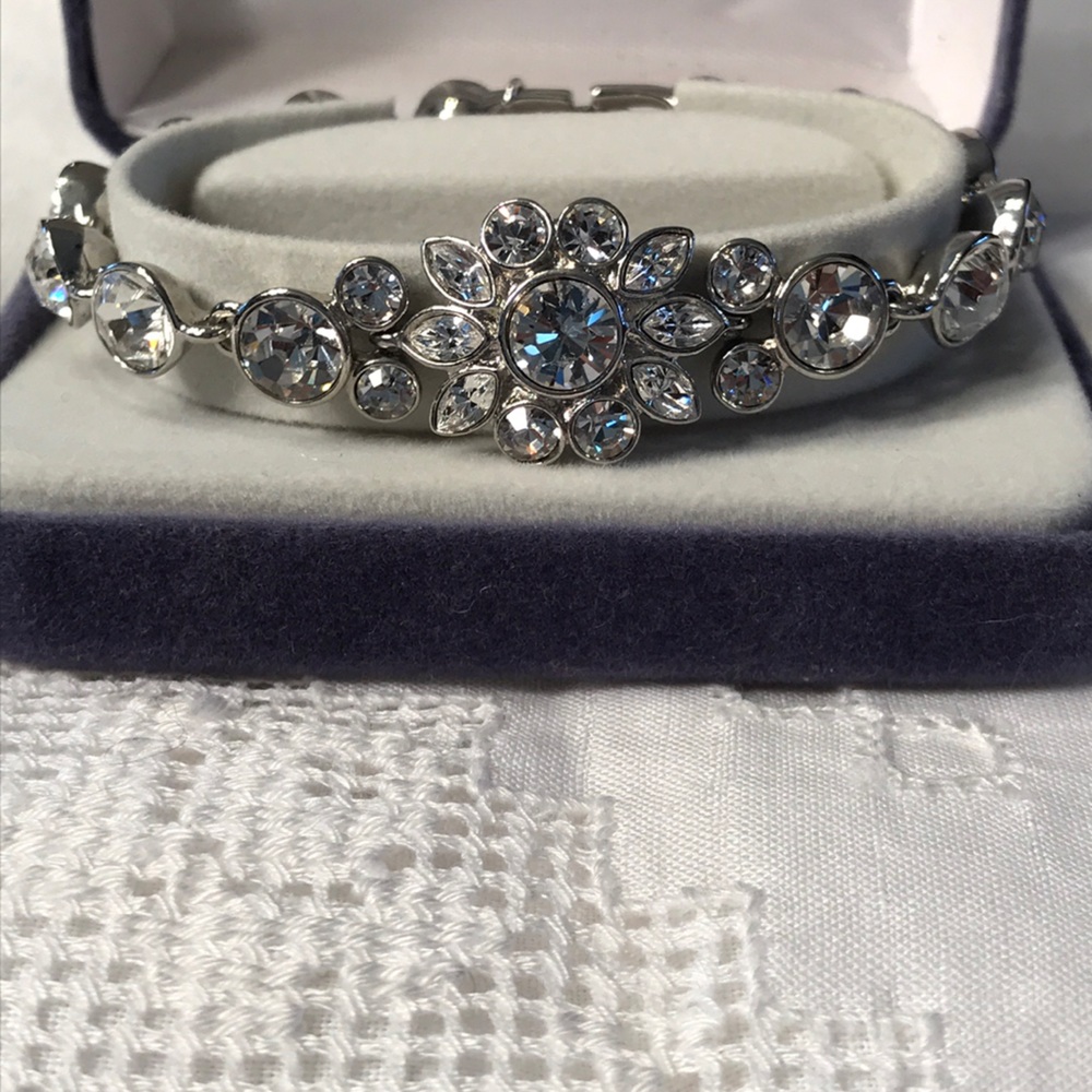Givenchy Crystal Statement Bracelet Silver Nwot - image 1